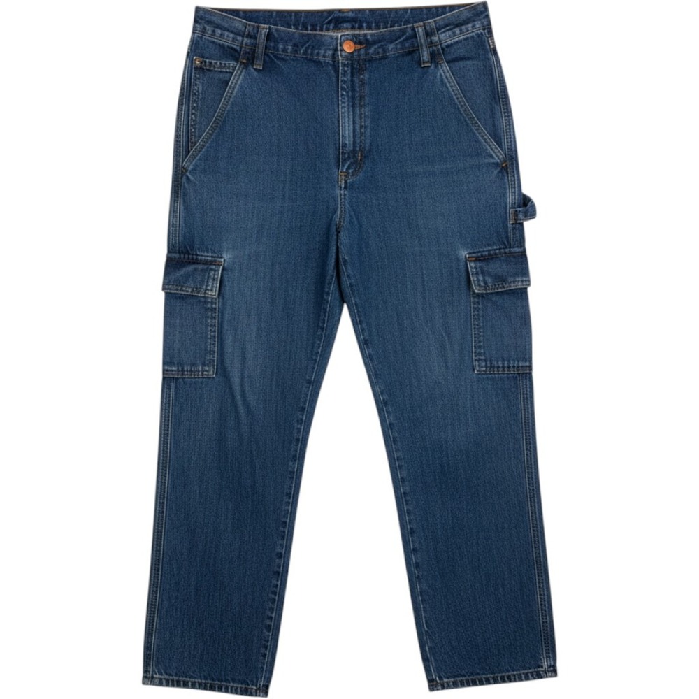 Universal Thread Womens Boyfriend Cargo Jeans Medium Wash Denim Size 12R Utility
